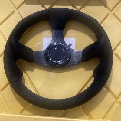 Universal Car Racing Steering Wheel Suede Leather 320Mm 12.5  Drift Sports Flat