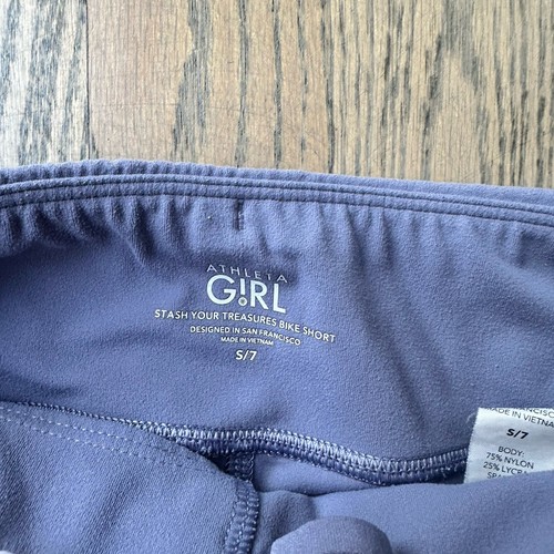 Athleta Girl Stash Your Treasure Bike Shorts Purple-Grey Size S 7 - Picture 2 of 3