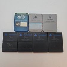 7 Sony PlayStation 2 And Ps1 OEM Madcatz 8MB Memory Card Lot
