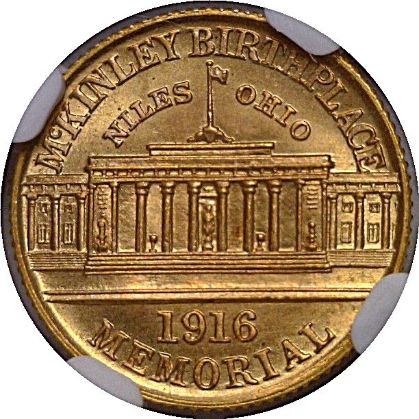 1916 $1 McKinley Gold Commemorative NGC MS-66 - Image 3 of 3
