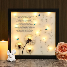 LED Shadow Box Memorial Gift - Sympathy Decor for Loss of Loved Ones