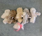 Vintage 1986 Barbie Pet Show Fashions Furry Kittens Cat White Tan Grey, Lot of 5
