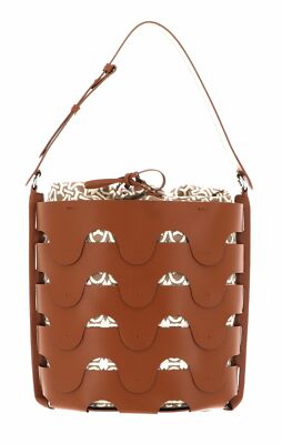COCCINELLE Medhuse Bucket Bag Schultertasche Tasche Caram / Mult. Natu Braun