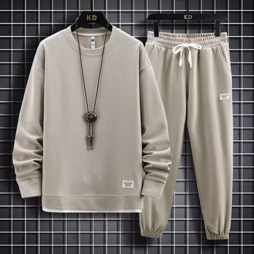 Conjunto de sudadera deportiva informal pantalón suéter para hombre 2 piezas terciopelo chándal - Imagen 1 de 29