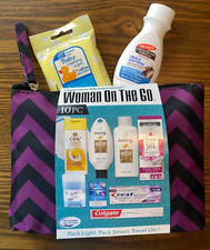 10-PIECE WOMAN ON-THE-GO TRAVEL KIT Shampoo Conditioner Deodorant BONUS Lotion 