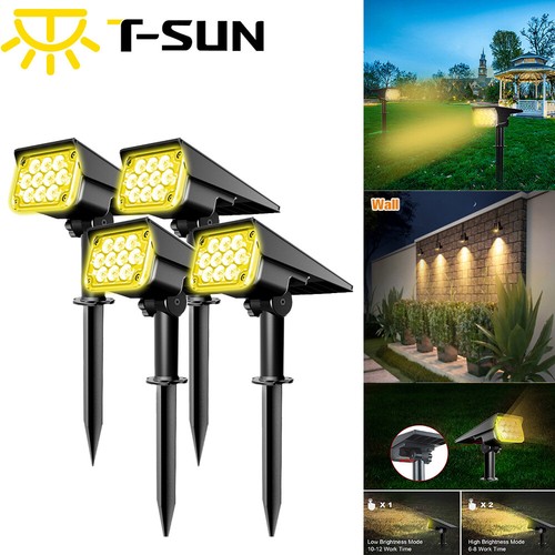 4Stück Solarleuchte LED Gartenstrahler Solarstrahler Gartenleuchte Warmweiß IP65 - Bild 1 von 9