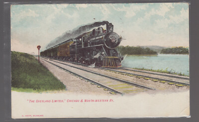 POST CARD Overland Limited railroad Chicago & NorthWestern1907