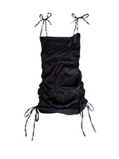 Fashion Nova Dress Black Lace Satin Two Piece Set Women’s Size Medium