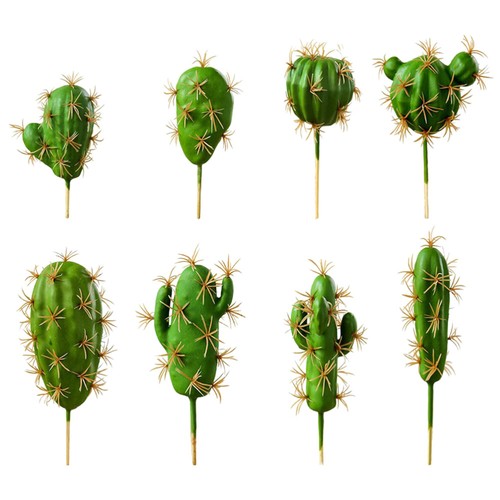 8 Pcs Imitation Plants Succulent Decorations Tall Fake Cactus Office