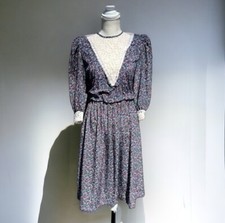   VINTAGE Lady Carol of NY Floral Prairie Secretary Lace Trim Dress Size M.