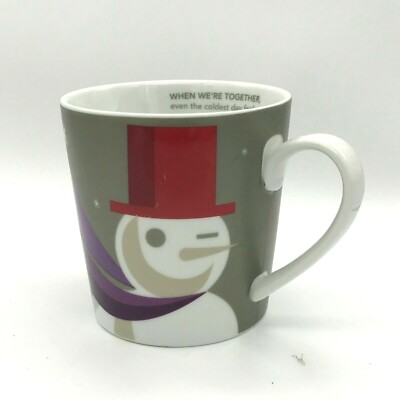 Starbucks Coffee 2011 Christmas Snowman Mug Silver White When We Are  Together | eBay