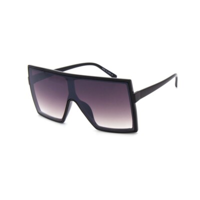 Square Oversized Shield Sunglasses UV400 Unisex Flat Top One Piece Lens FEISEDY Square Flat Top Shield Sunglasses One Piece  main image 2