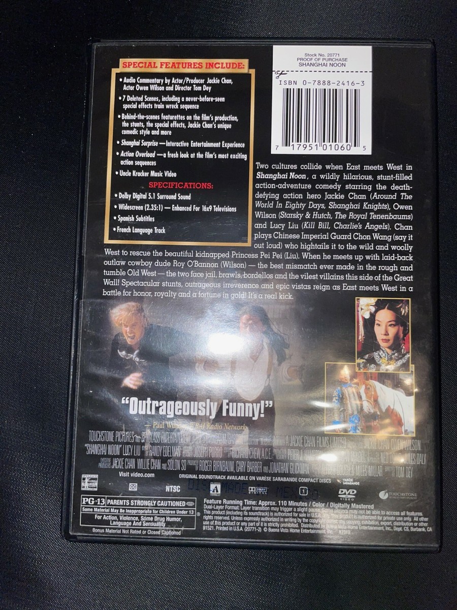 DVD Shanghai Noon very good Jackie Chan. Owen Wilson Lucy