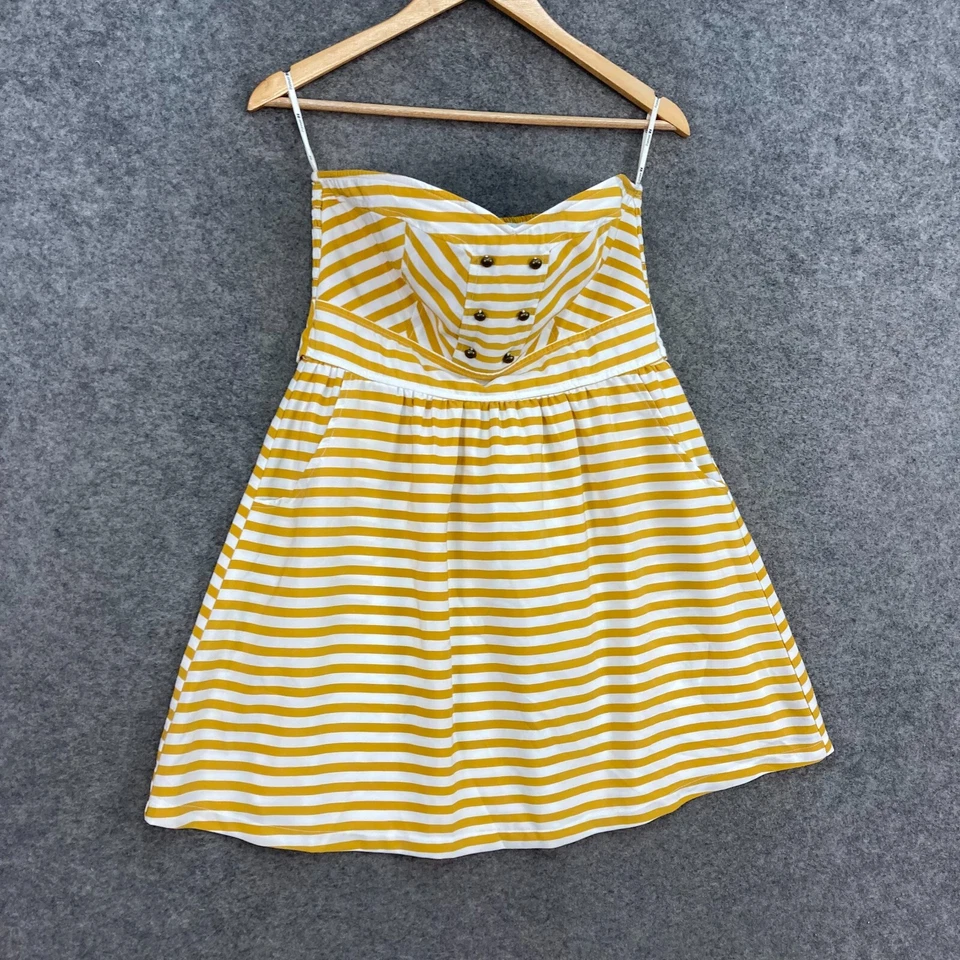 Vestido para mujer Forever 21 talla M mediano sin tirantes mini bolsillos a rayas 4622 Foto 3 de 4