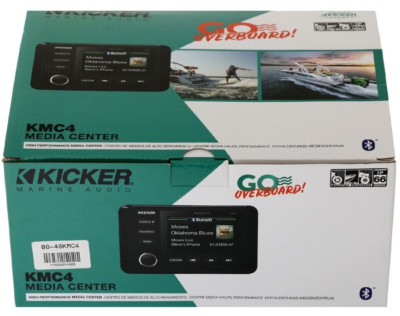 Kicker 46KMC4 Marine Bluetooth Media Player iPhone Android AM FM Weather USB Aux