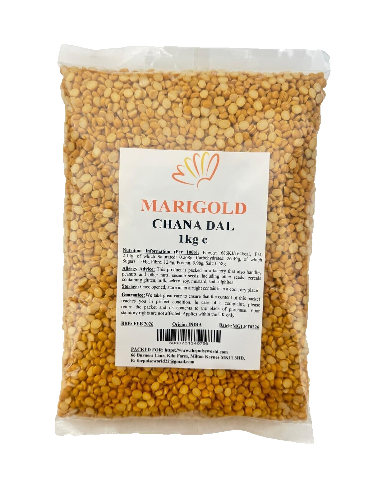 Marigold Chana Dal 1kg-Split Yellow Gram