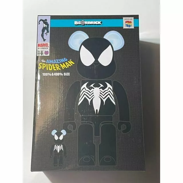 MEDICOM TOY BE@RBRICK SPIDER MAN BLACK COSTUME 400% & 100% set bearbrick