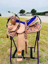 STG Leather Tooling Western Horse Barrel Saddle All Event Saddle 14" to 18" in
