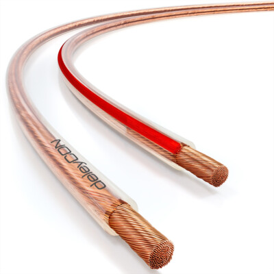 10m Lautsprecherkabel Boxenkabel 2x 1,5 mm² OFC Kupfer Audio Kabel Transparent