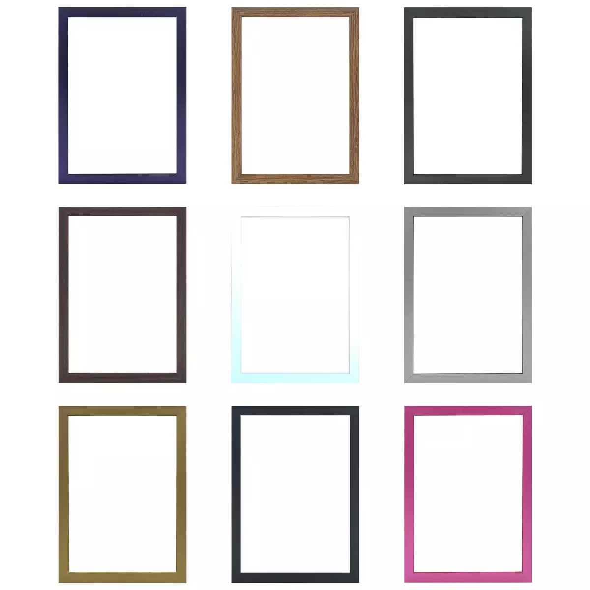 THIN BLACK Photo Frames WHITE OAK GOLD Modern Sleek Picture Frame