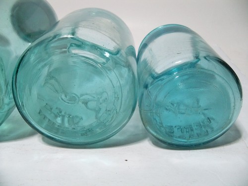 Ball Perfect Mason Set of 6 Jars, 3 Sizes, 1923-1933, Blue Aqua Canning - Picture 24 of 24