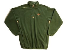 Majestic NHL Minnesota Wild Green Fleece Jacket Quarter-Zip Pullover Men's M EUC