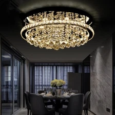 Dimmer LED K9 Crystal ceiling lamp European living room circular bedroom light Z