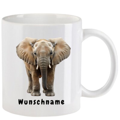 Tasse Elefant - mit oder ohne  Wunschname - 10 Motive