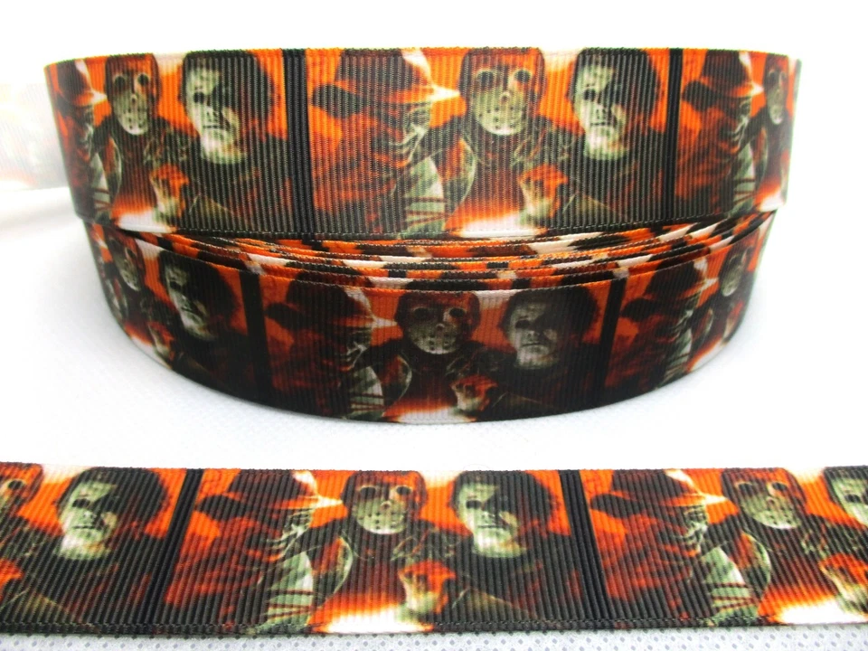 Mike, Jason, Freddy 1" Grosgrain Ribbon~ YOUR CHOICE 5 or 10 Yard (Horror Movie) - Image 2 of 3