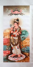 Rollbild Guanyin mit Weidenzweig chinesische Malerei Buddhismus Kwan Yin KuanYin