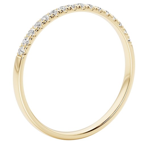 Diamond Half Eternity Ring Band 14K Gold - Picture 5 of 5
