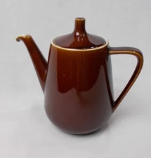 VTG Country French Classic rustic Brown  Stoneware fire glazed coffee  pot large