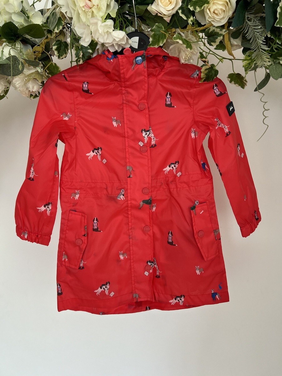 JOULES Golightly Packable Raincoat Age Waterproof Red Dog Rain