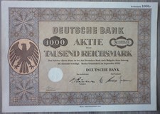 Aktie, Deutsche Bank 1000 RM, 1952                     (Art.3233)