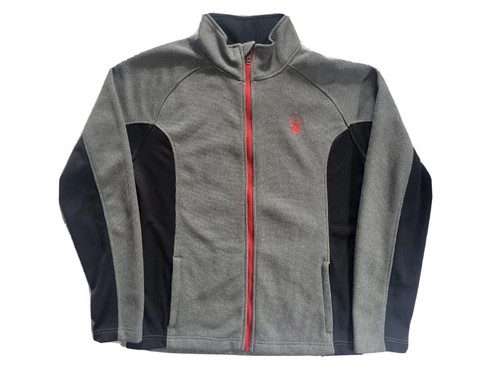 Spyder Jacket Grey Black Zip Up Waffle 