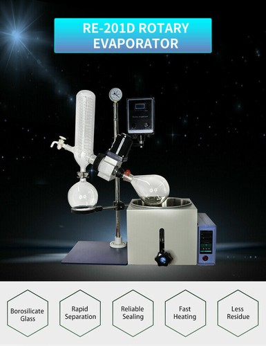 2L Lab Rotary Evaporator Rotovapor for Distillation Extraction Manual Lift 110V - Picture 6 of 10