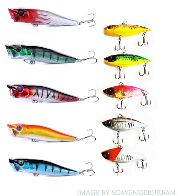 bass whopper plopper lure RTGSE 10Pcs Fishing for Popper Top Water Fishing Lures with Floating Rotating Tail Barb Treble Hooks in Saltwater Freshwater Plopping Lures Kit : Sports & Outdoors subseries:Shakespeare Alpha wider belly that creates Night Fishing For Bass: Size:JC ELITE MG LEFT LG 5.6:1