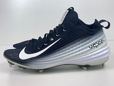 Nike Lunar Vapor Trout Metal Baseball Cleats Black White 654853-010 New