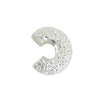 Beadalon Quetschdeckel 4 mm Glitzer versilbert - Pk 144