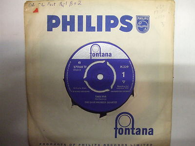 H 339 Dave Brucket Quartet - Take Five / Blue Rondo A La Turk - 1959
