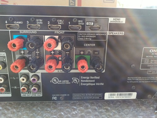 Onkyo 5.1 Surround Sound Theatre System WiFi DTS HDMI HT-R593 receiver,CD DXC390 - Picture 8 of 24