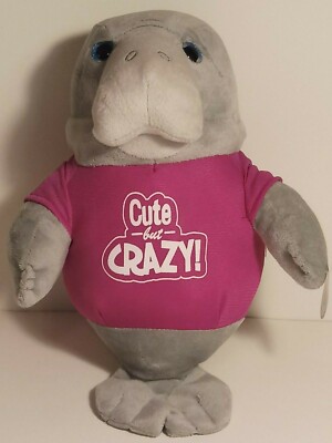 Nanco Cute But Crazy Walrus Soft Plush Gray and Pink 13'' NWT