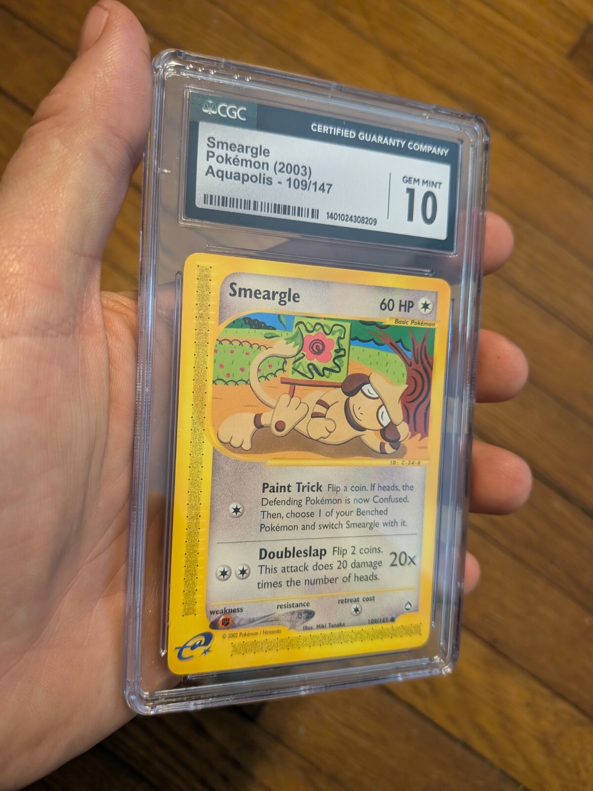 (POP 27) CGC 10 GEM MINT Pokemon Smeargle 109/147 Aquapolis 2003 Ereader