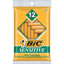 Bic Sensitive Single Blade Soothing Disposable Razors for Men Pack of 12 Shavers