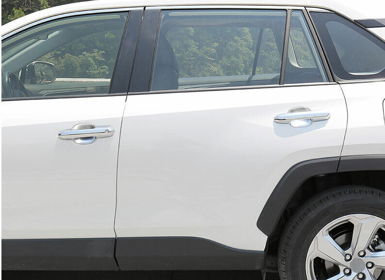Fit For Toyota RAV4 2019-2023 Chrome Silver Side Door Handle Bowl Frame Trim 8*