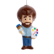 Bob Ross Decoupage Ornament 3.5"