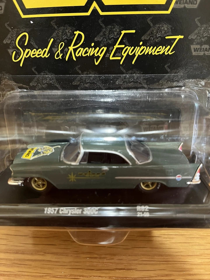 M2 Machines 1:64 1957 Chrysler 300C Green R82 21-59 Weiand Speed & Racing Equip - Image 4 of 4