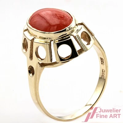 Ring 585 Gelbgold mit Koralle - Bild 1 von 3