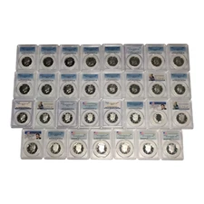 31 Coins 1992-2020 Silver Proof Kennedy PCGS PR69 DCAM 0