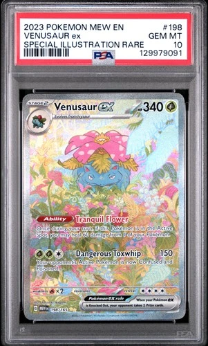 2023 POKEMON MEW EN-151 SPECIAL ILLUSTRATION RARE #198 VENUSAUR EX PSA 10